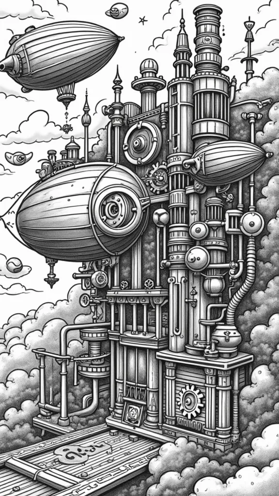 steampunk adult coloring pages